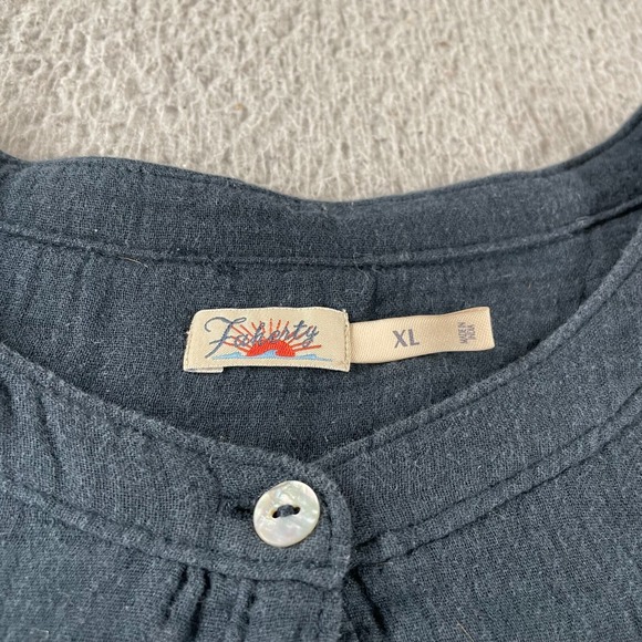 Faherty Dream Cotton Gauze Desmond Shirt Top Women XL Washed Blue Organic Summer - Picture 6 of 10